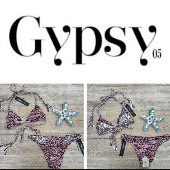 $55 - NWT Anthropology Gypsy 05 Sand Reversible 2pc swimsuit - Picture 1 of 3